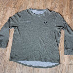 REALTREE LONG SLEEVE ADULT MEDIUM BLUE WAFFLE KNIT THERMAL CREW NECK SIZE XXL